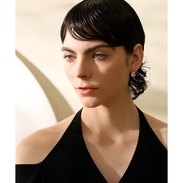 CZ Drop Stud Earrings