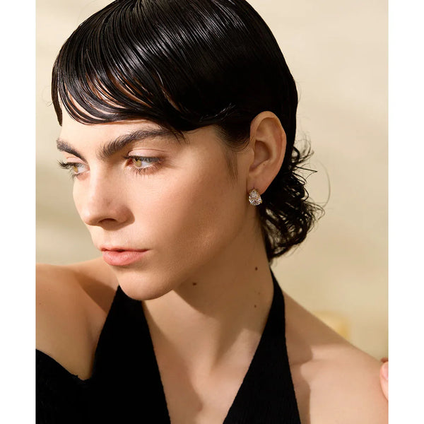 CZ Drop Stud Earrings