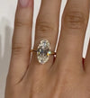 7.8 Carat Moissanite 16x8.75mm Old Mine oval Cut 14K Solid White Gold Solitaire Donut Band 1.8-3.2mm for Woman