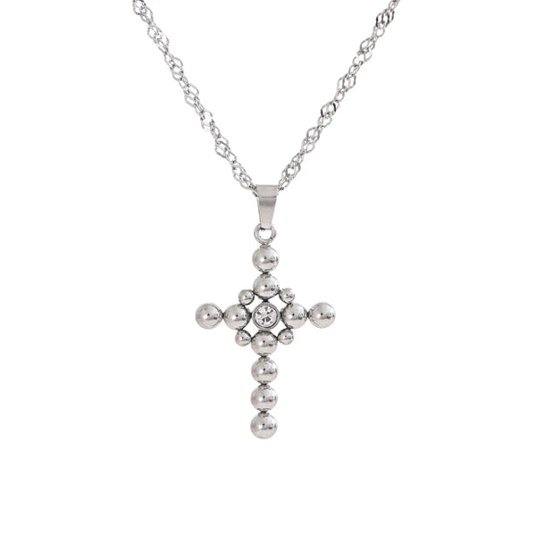 Beaded Cross Pendant Necklace